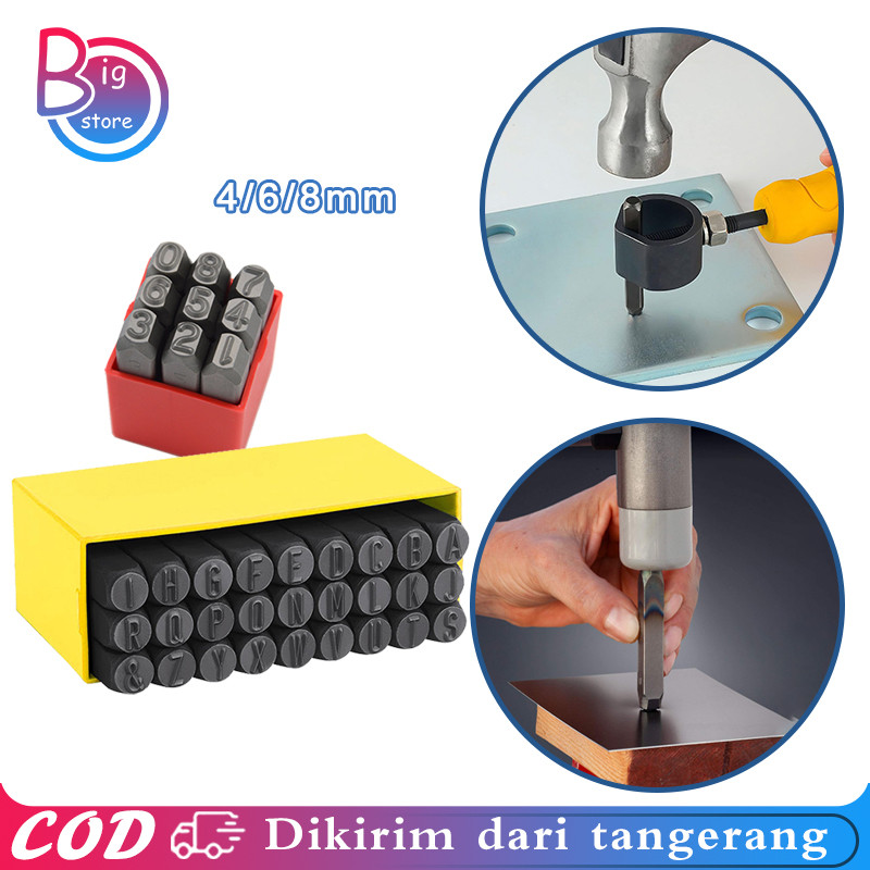 36pcs/Set Angka Dan Huruf Ketok Besi Numbers Alphabets Printing Tool Stempel Cetakan Ketok Huruf Nom