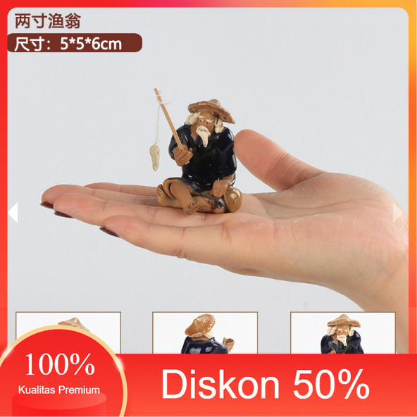 Diskon 10.10 Hiasan Aquarium Orang Mancing Ornamen Kolam Aquarium Aquascape Miniatur Orang Mancing T