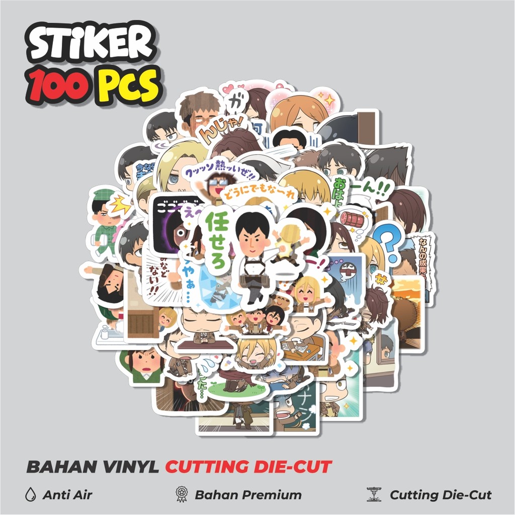 

Terbaru! 50 pcs Stiker Anime Attack On Titan Anime V4 Dekorasi Lucu Kreatif untuk Notebook, Skateboard, HP
