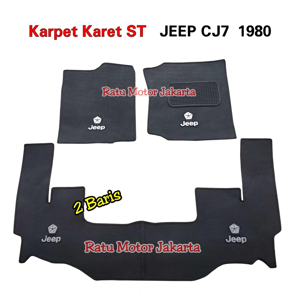 Karpet Karet Tipe ST Jeep CJ7 CJ-7 1980 Full Set - HITAM