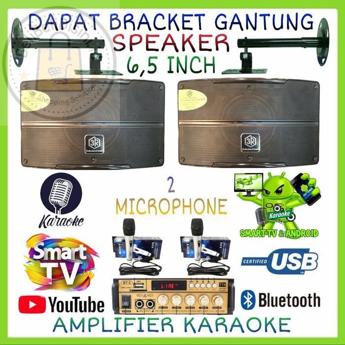 Karaoke Set Smart Tv Di Youtube Speaker 3R 6,5 Inch Ampli 2 Mic Kabel - PAKET MIC KABEL