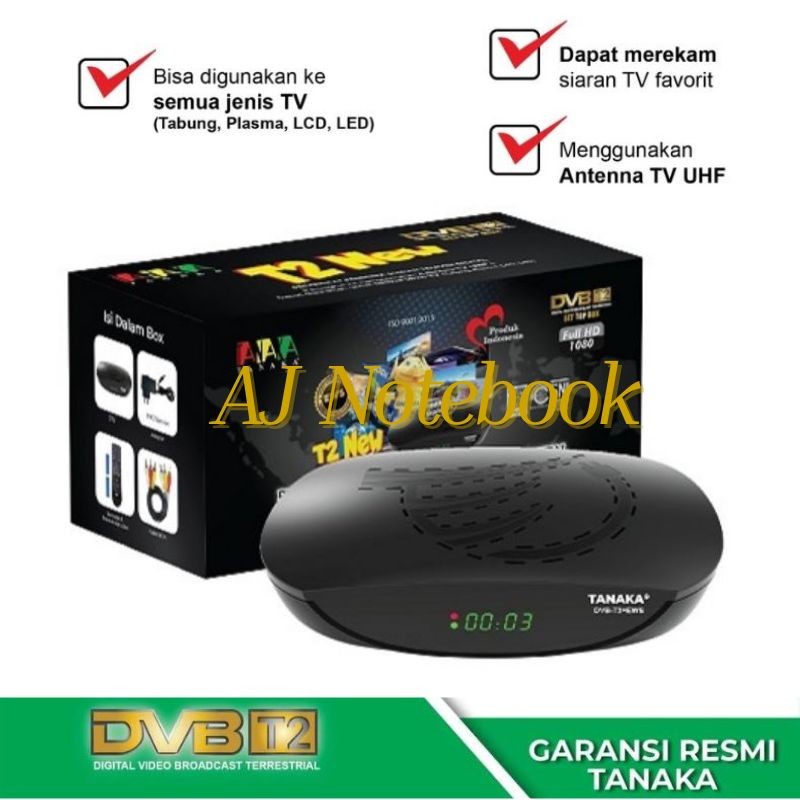 STB TV Digital Tanaka T2 New Set Top Box Tanaka DVB T2 RCV -AJNB