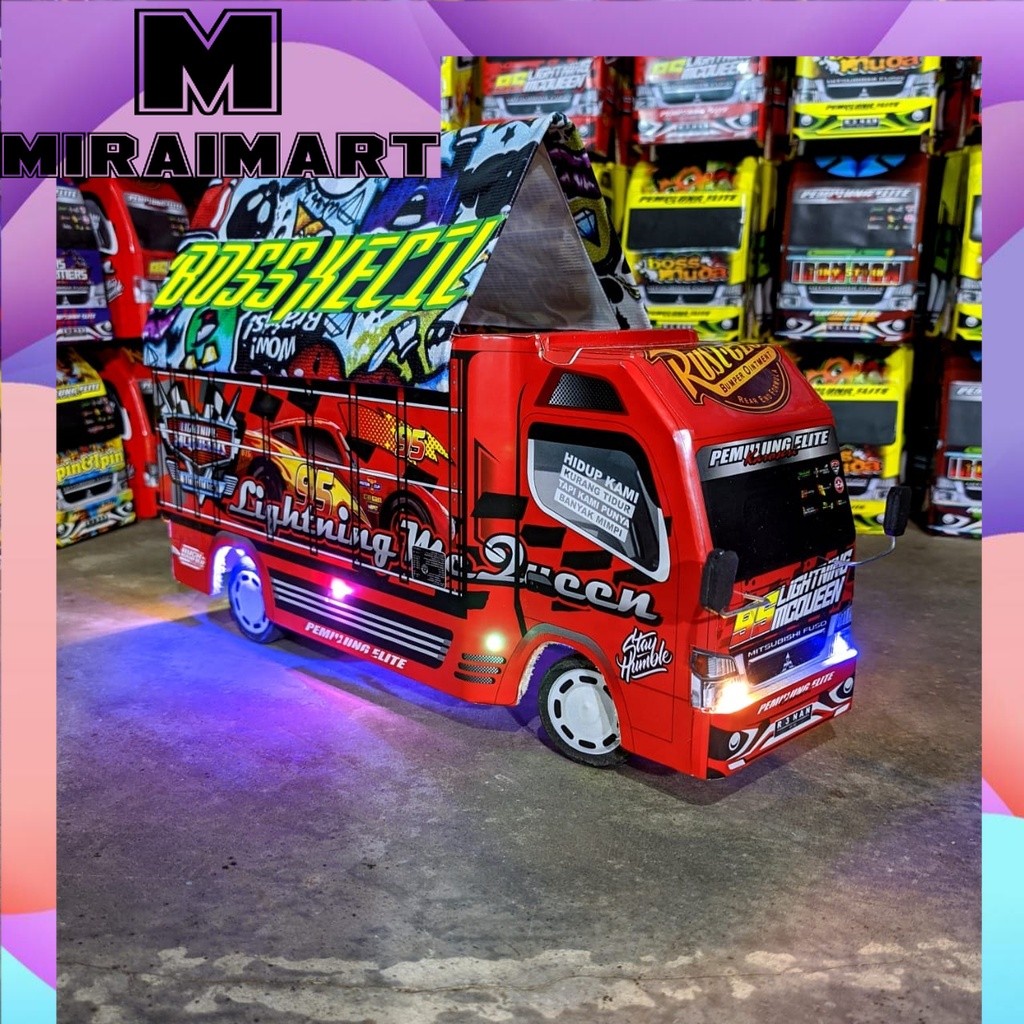 MINIATUR TRUK OLENG MINIATUR TRUK LAMPU TERPAL MURAH TRUK OLENG RODA KAYU BISA COD