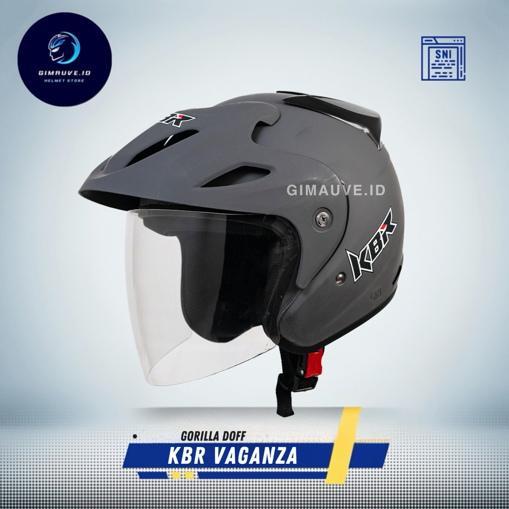 KBR Helm Half Face Vaganza Solid Original Helmet Helem Dewasa Pria dan Wanita SNI