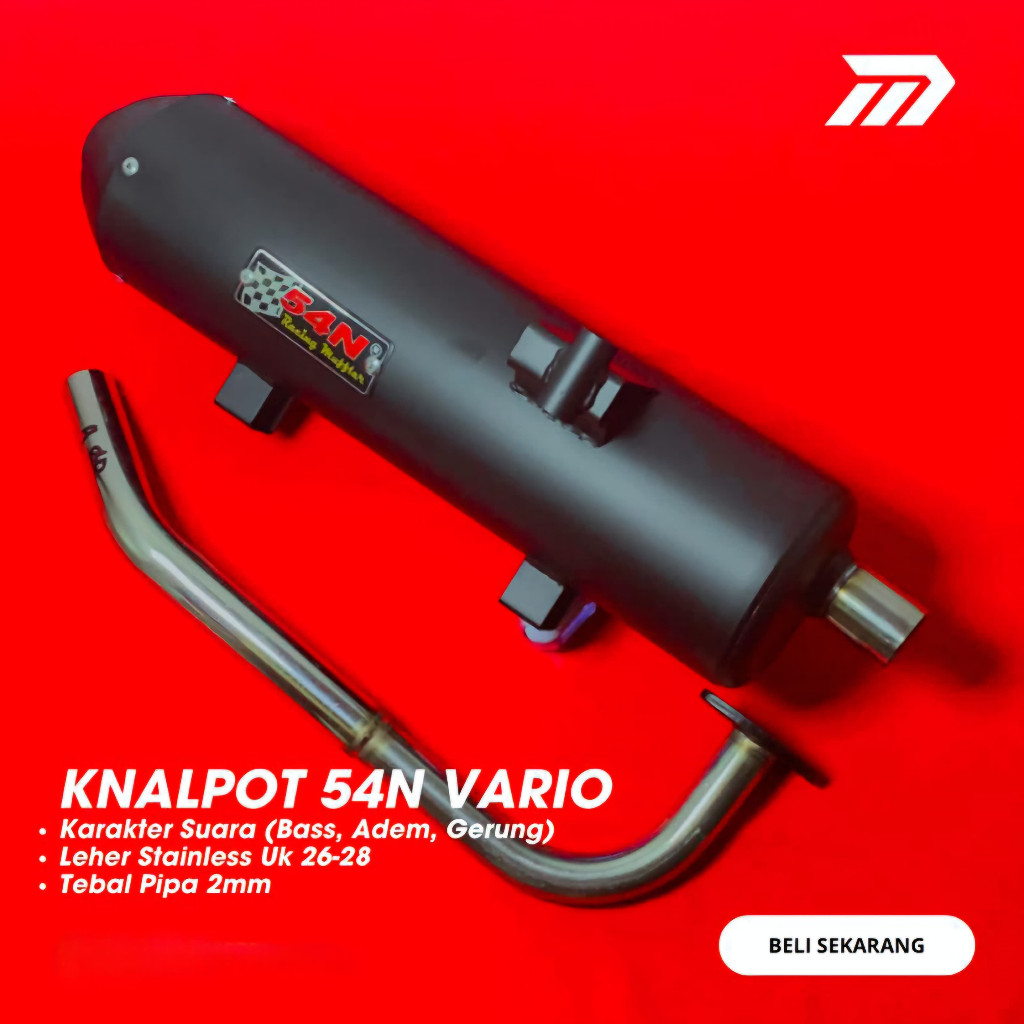 Knalpot Racing Adem Copy Cms 54N Full System Leher Kadut Ceklis Honda Vario 125 150 end muffler bass