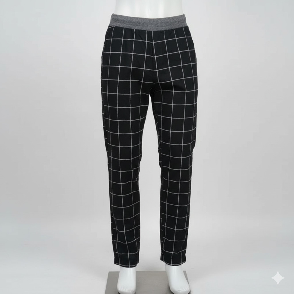 Celana Panjang Tartan Casual – Celana Pria Slim Fit Gaya Korea Murah