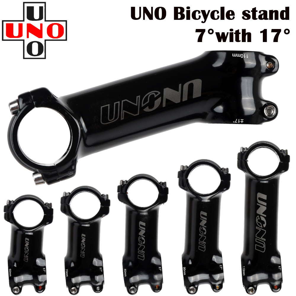 UNO Black Stem Bike Ultralight 7 17 35 Degree MTB Road Stem Fork 28.6 31.8mm 60/70/80/90/100/110/120