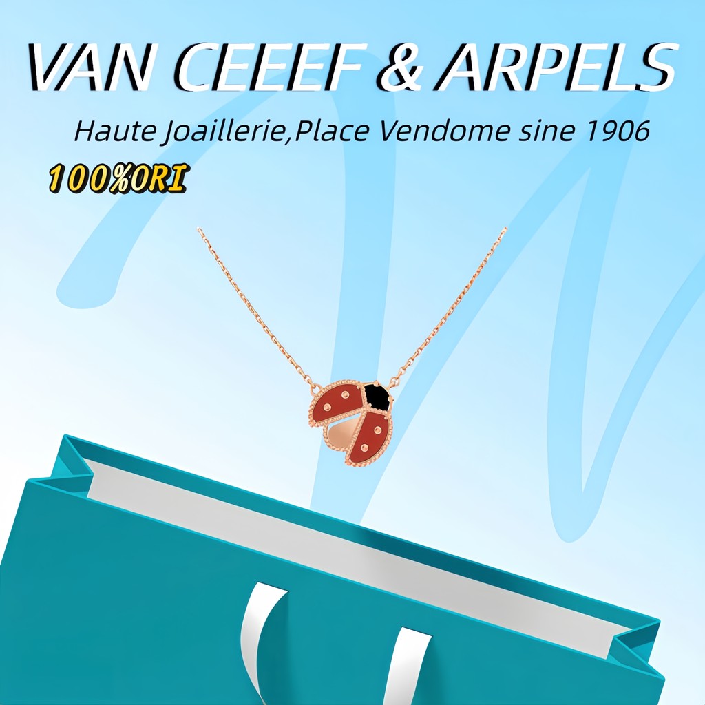[100% Original] Van Cleef & Arpels Van Cleef & Arpels Ladybug Spreading Wings Carnelian 18K Rose Gol