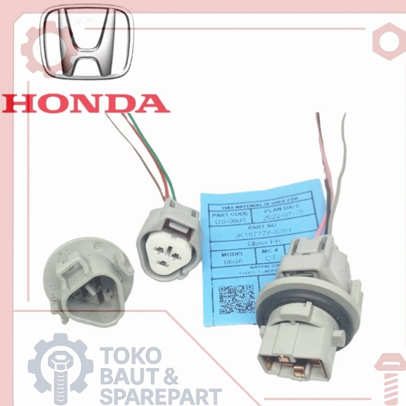 SOKET FITING LAMPU KABEL KAKI 3 AL MOBIL HONDA NEW ORIGINAL