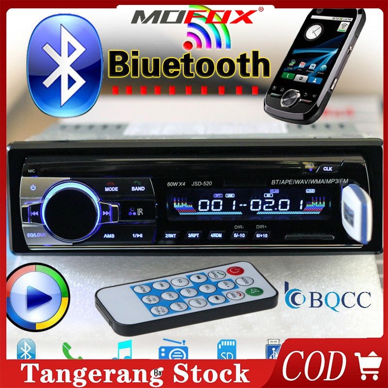 【Ready Stok】MOFOX JSD-520 Tape Audio Radio Mobil Multifungsi Bluetooth Tip Komplit 24V Super Bass US