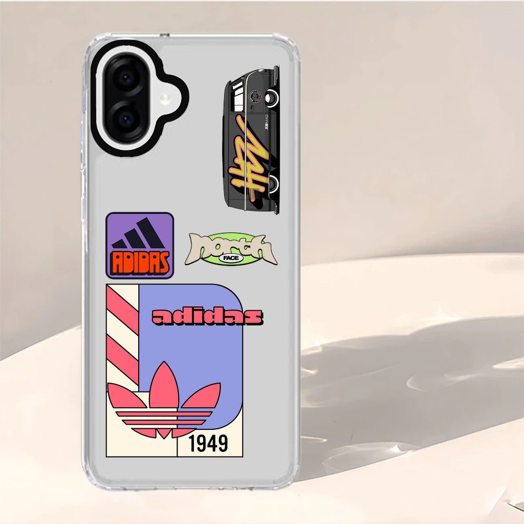 Casing Clear Silikon Case Premium Bening Kompatibel For SAMSUNG A07 4G A17 5G 2025 - Motif ADIDAS