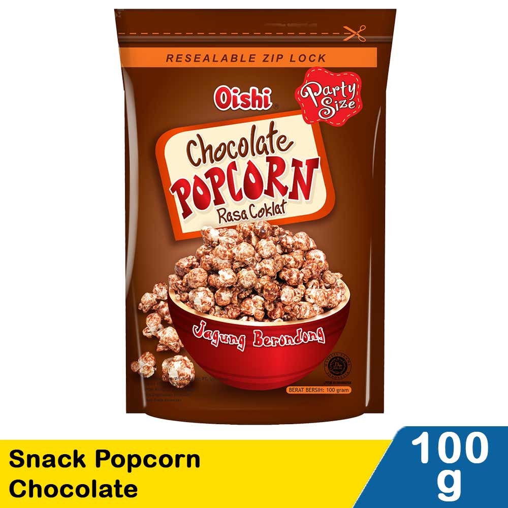 OISHI SNACK POPCORN COKLAT 100g
