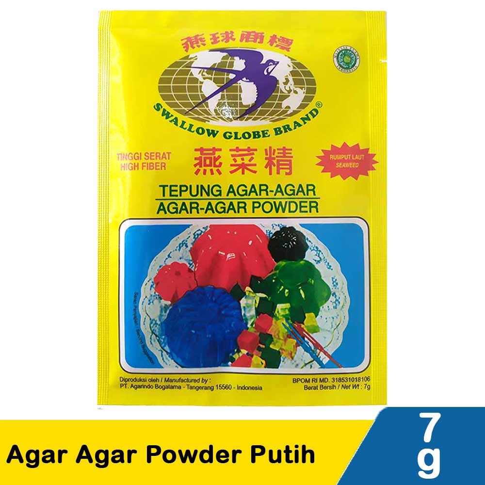 SWALLOW GLOBE AGAR AGAR POWDER PUTIH 7g