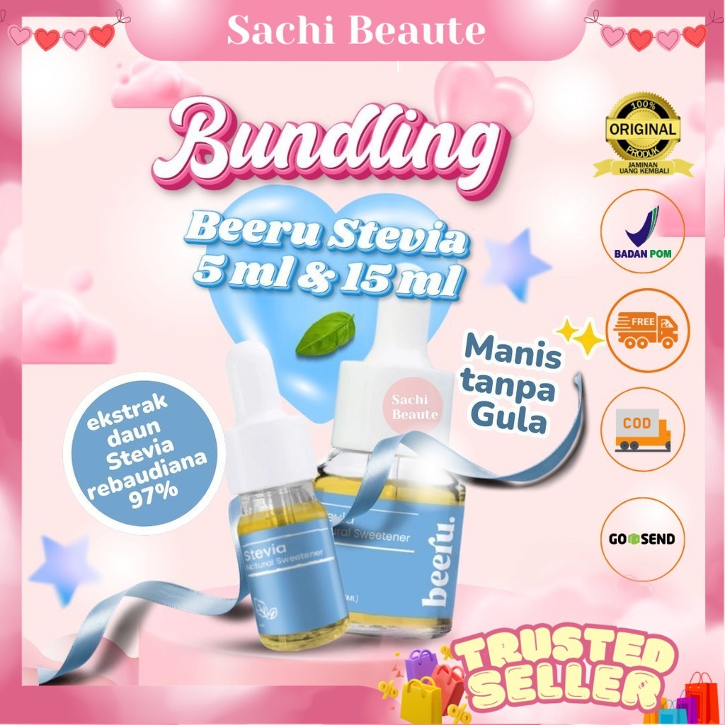 Beeru Stevia Natural Sweetener - Bundling Beeru Stevia 15ml + 5ml