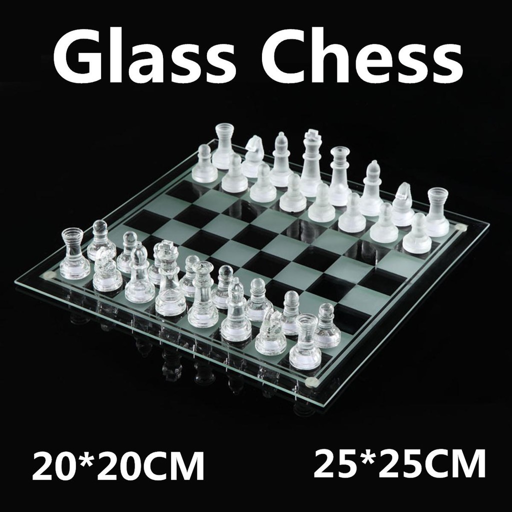 Matte Clear Glass Chess Game Luxury Elegant International Chess Transparent Ornament Anti-broken Sol