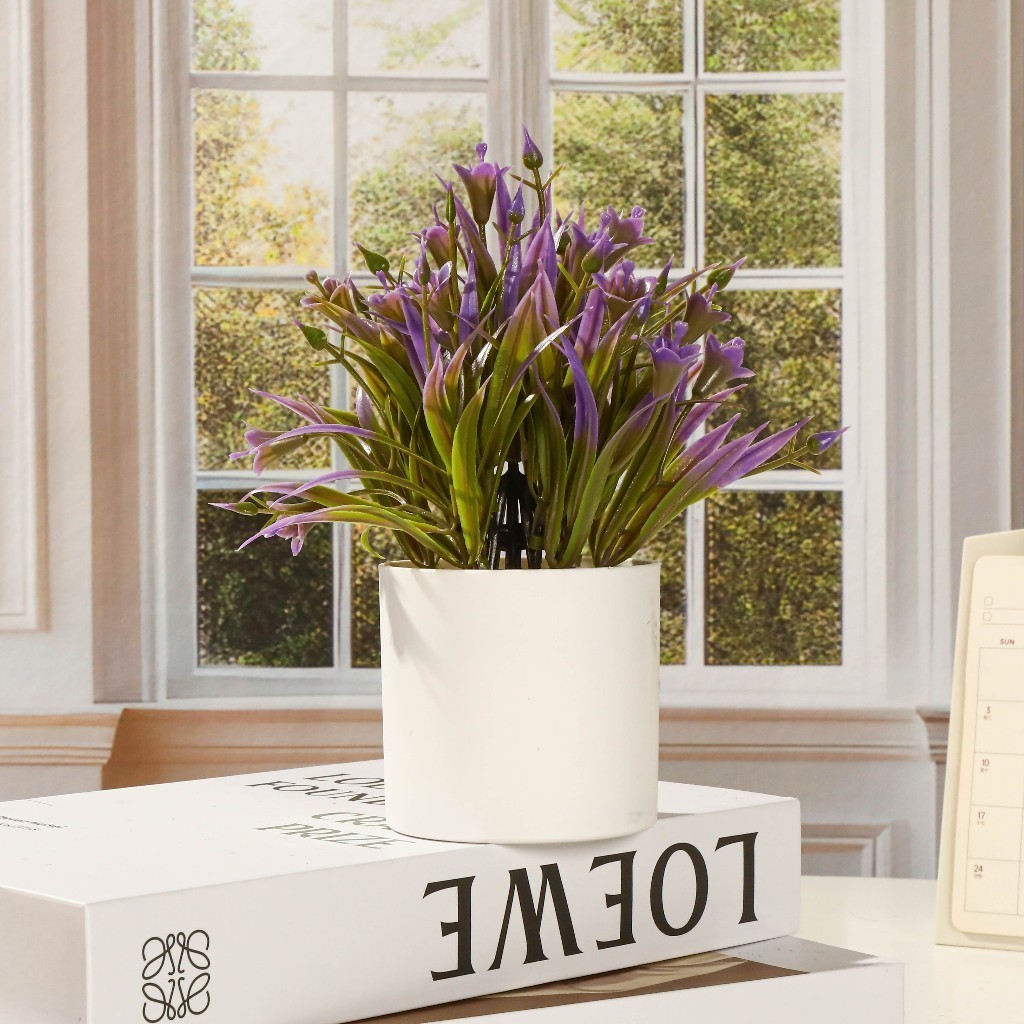 Tanaman Hijau Bakung Bunga Tiruan Hiasan Pernikahan & Bonsai