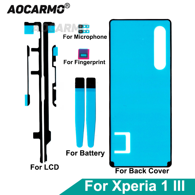 Aocarmo For SONY Xperia 1 III X1iii Front LCD splay Screen Full Set Adhesive Back Cover Rear Housing