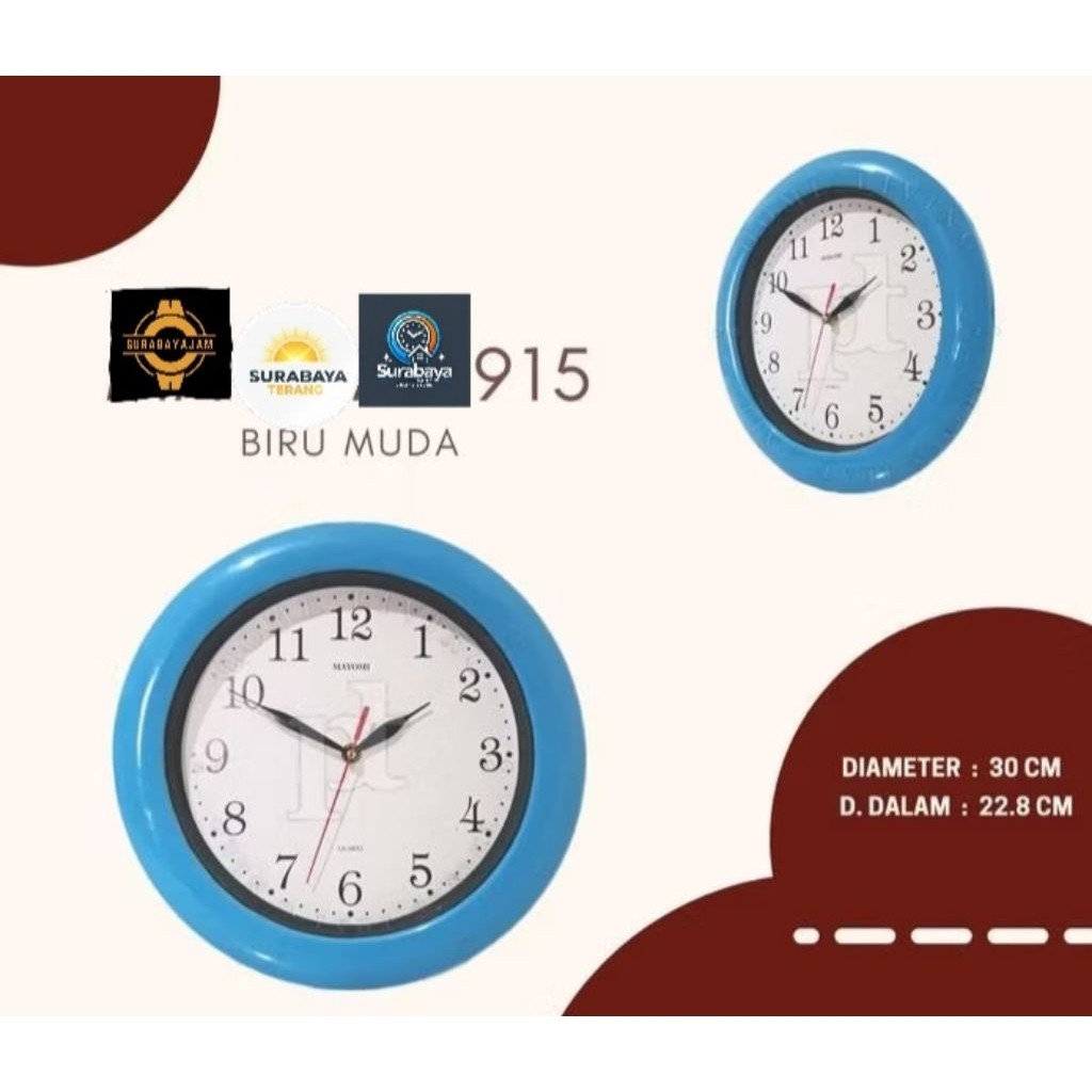 SurabayaDaily - Jam 915 Jam Dinding Minimalis Jumbo Diameter 30 cm Jam estetik Aesthetic Jam Dinding