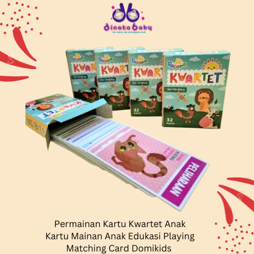 [ DINATA Baby ] Permainan Kartu Kwartet Anak Kartu Mainan Anak Edukasi Matching Card Domikids