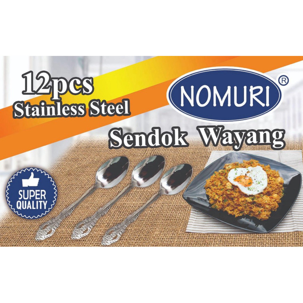 NINJA MEDAN - SENDOK / GARPU MAKAN NOMURI MOTIF WAYANG TEBAL