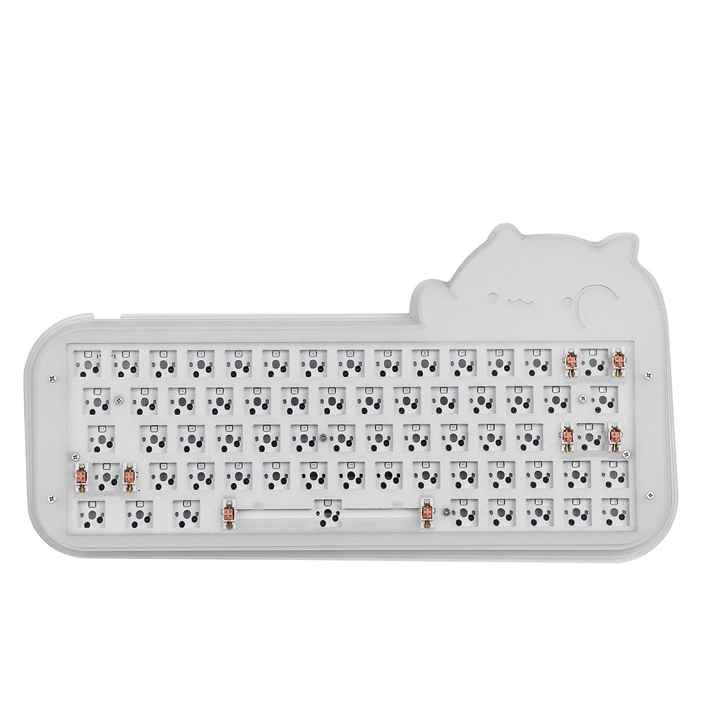 Mini Cat 64 Kit 60% Hot Swappable Acrylic RGB Wired Mechanical Keyboard Barebone DIY Kit VIA Program