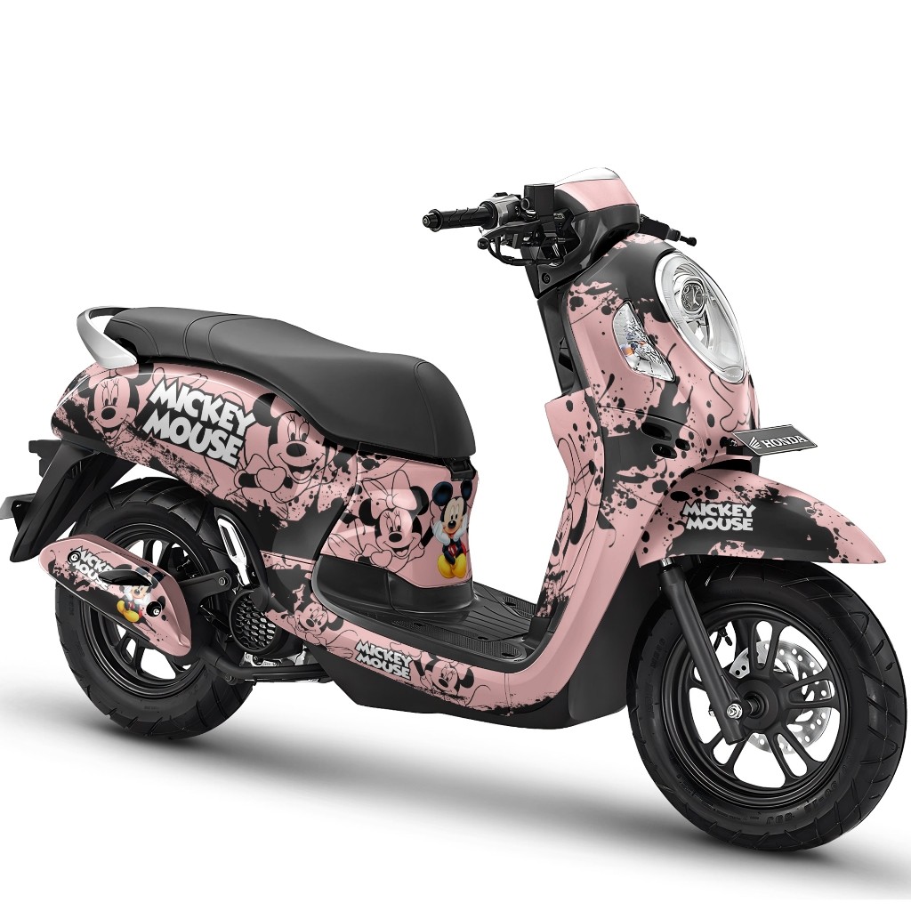 Stiker Full Body + Stiker Dashboard Decal Honda Scoopy tahun 2012 - 2024 Mickey mouse