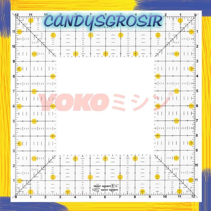 Square Quilting Template Set - Penggaris Pola Persegi 12 inch -KR-0125