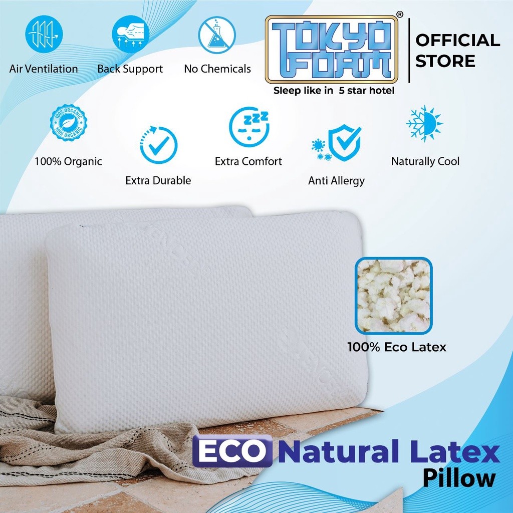 WOLDANSHOP Bantal Eco Natural Latex Pillow by Tokyo Foam