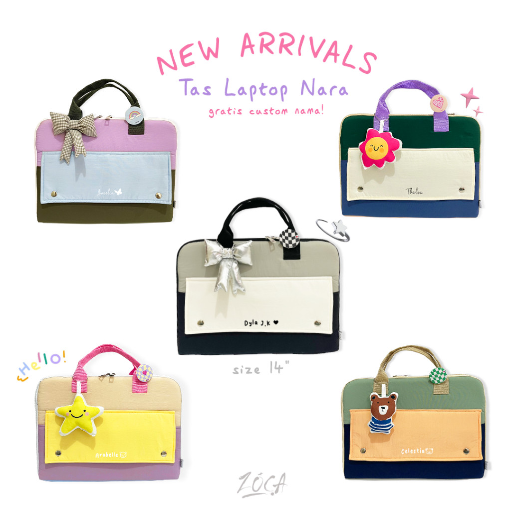 LOISSHOP ZOCA TAS LAPTOP NARA 14" / TAS LAPTOP JINJING (BISA CUSTOM NAMA)