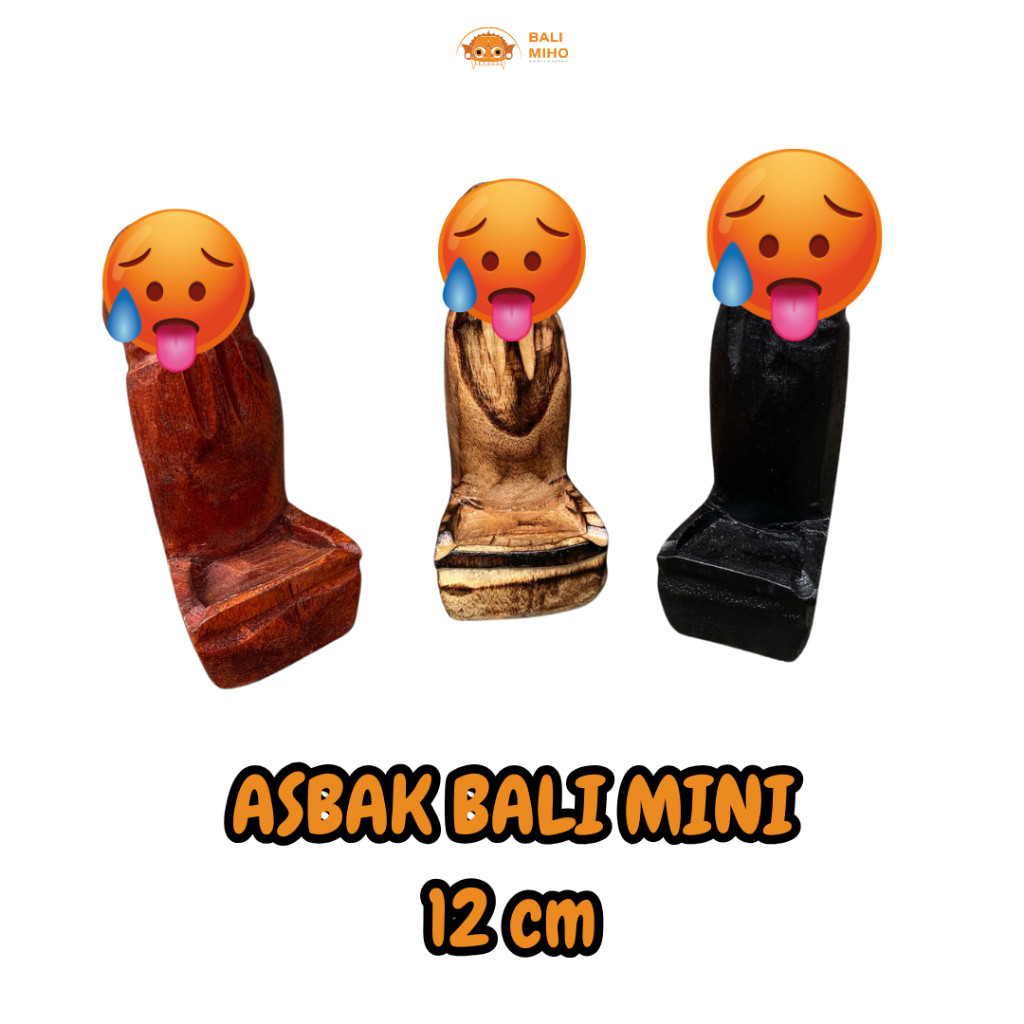 Asbak Bali Mini 12 cm - asbak rokok bali small - Asbak Bali Kayu - Dekorasi Asbak Bali