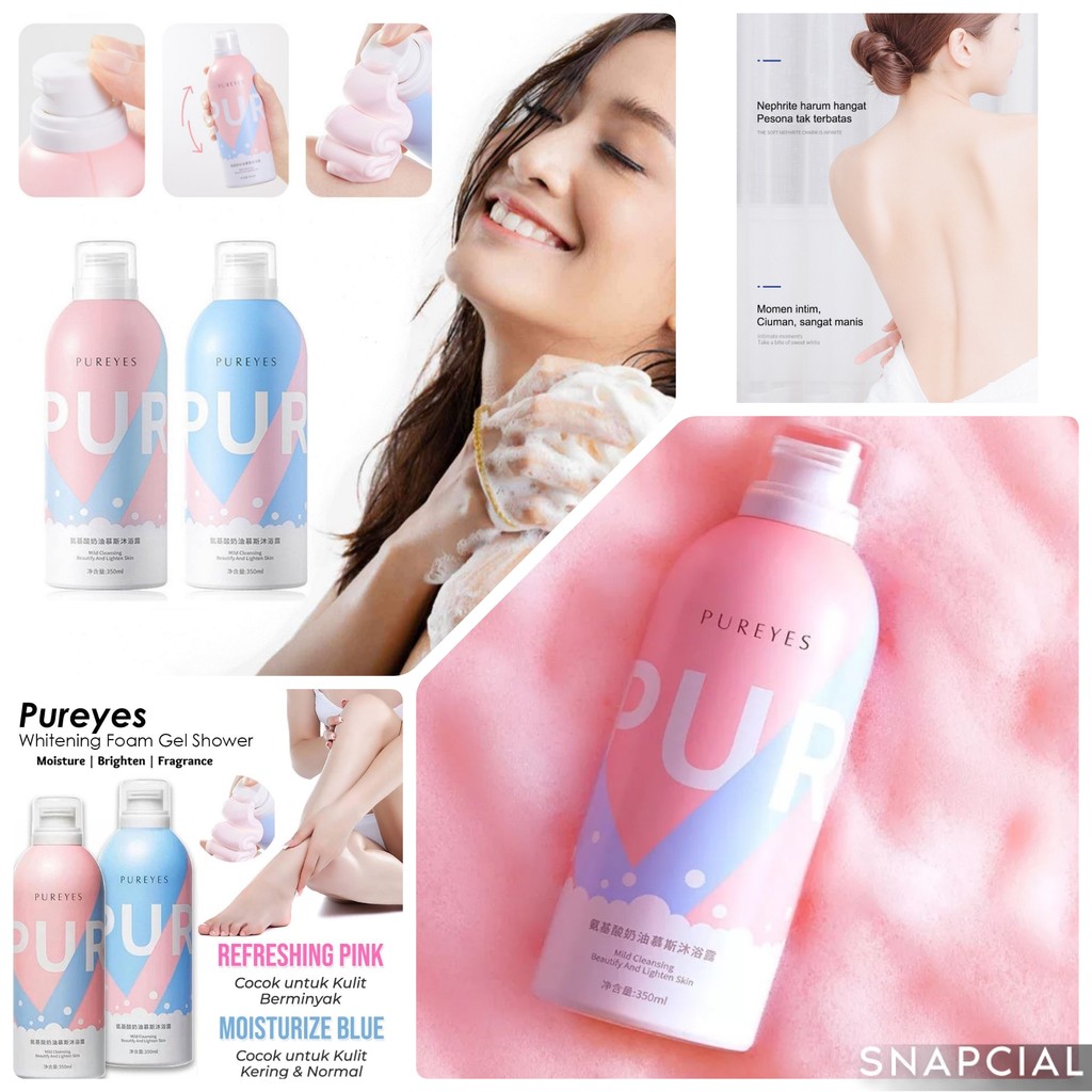 Sabun Mandi Korea Pureyes Glow Whitening Gel Shower Foam Mencerahkan Kulit Badan Lembab Glowing