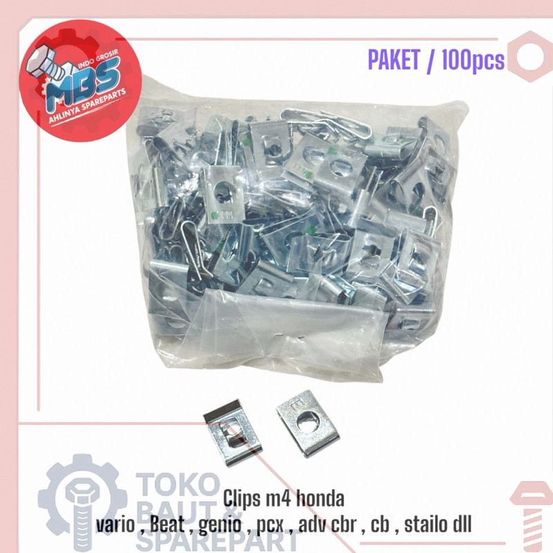 GROSIR BAUT SPAREPART grosir KLIP BODY MOTOR M4 HONDA VARIO SCOOPY BEAT DLL ORIGINAL / KLIP JEPIT CO
