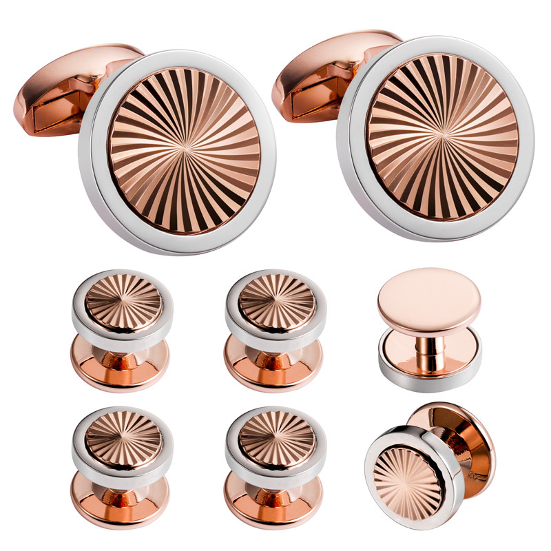 HAWSON Cufflink Studs 8 Pcs Set for Men New Design Wedding Tuxedo 6 Cuff Studs and Cufflinks Gift Se