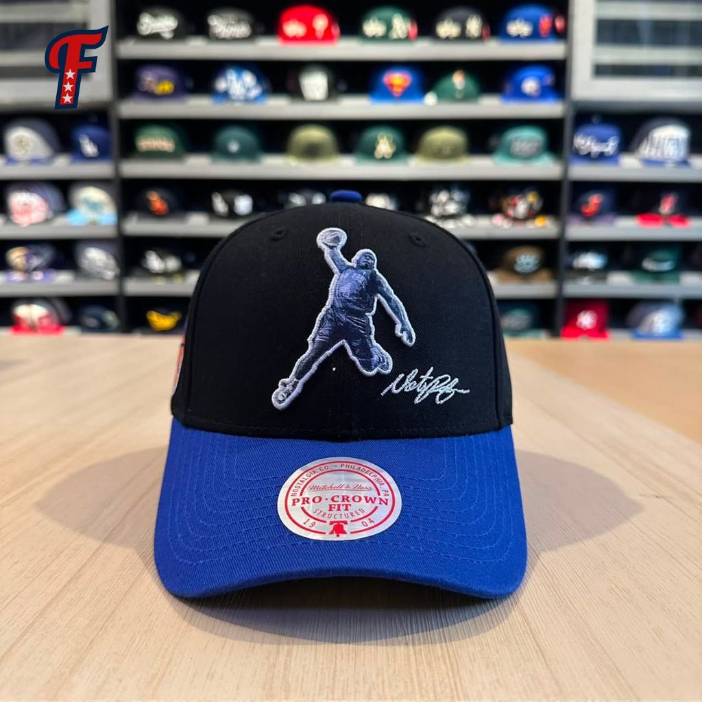 Topi Mitchell And Ness NBA New York Knicks Highlight HWC Robinson Dunk Pro Crown Fit Dad Cap Hat Ori