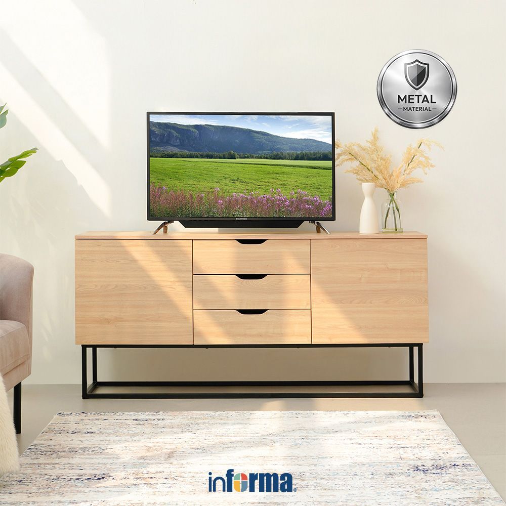 Informa Jesse Rak TV High - Cokelat Oak Cabinet TV Stand Meja TV Lemari TV