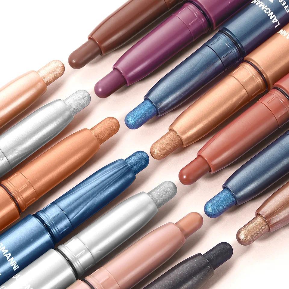 Multi Color Matte Pearlescent Eye Shadow Stick, Eyeliner Pen And High Light Pen, Smooth And Natural 