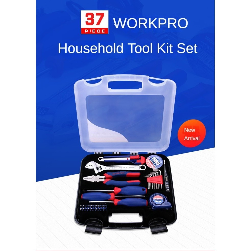 WORKPRO W009079 37Pcs Tool Repair Kit Set - Obeng Set Lengkap Chrome Vanadium Multifungsi