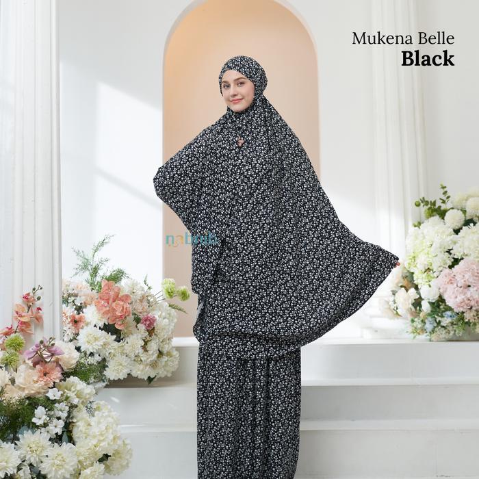 Nabnib - Belle Mukena Rayon Silky Mukena Dewasa - Black