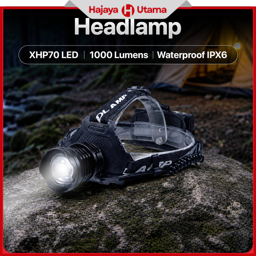 Senter Kepala Headlamp LED IPX6 1000 Lumens - P70