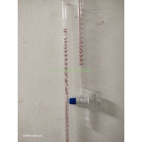 Buret 25ml Pyrex Kran Glass  Buret Alat Kompresi Volume Buret Glass Pyrex     Berkualitas