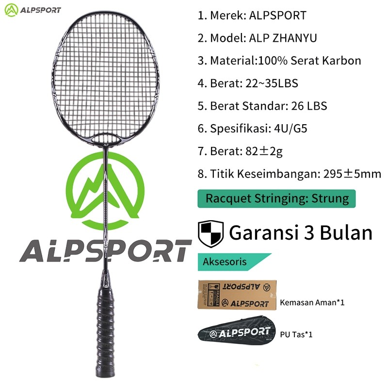 ZHANYU Power Lock + Rangka Penahan Angin 32LBS 4U G5 Raket BuluTangkis100% Desain Asli T800 Serat Ka