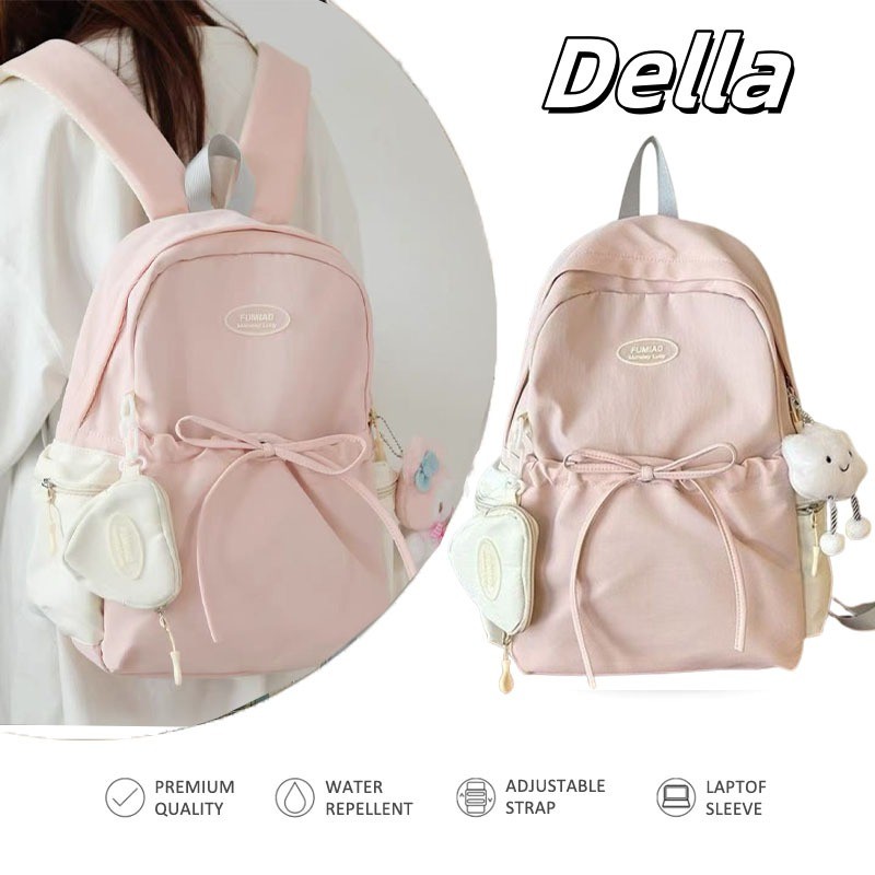CG45RT [ PINKREADY ] Della Tas sekolah Nylon korea import fashion Tas ransel laptop besar Volume Tin
