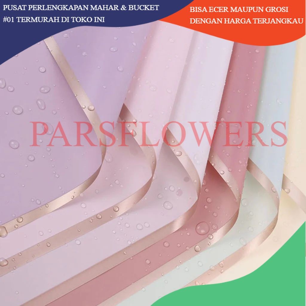 

PARSFLOWERS Flower Wrapping Paper Varian List Gold Premium Florist Kertas Buket Bunga Korea Cellophane List Gold Premium Quality Merek