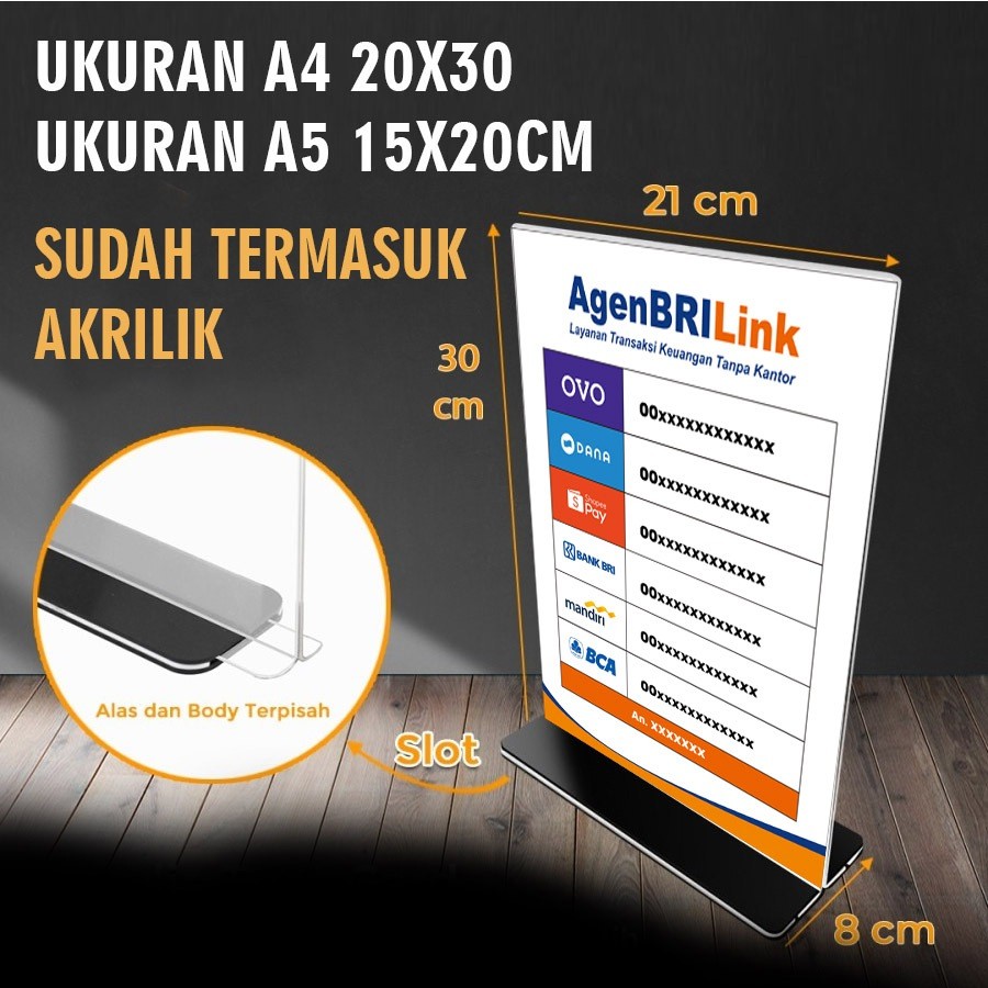 

AKRILIK + STIKER PENGUMUMAN NOMER REK3NING ( KIRIM KE ADMIN )