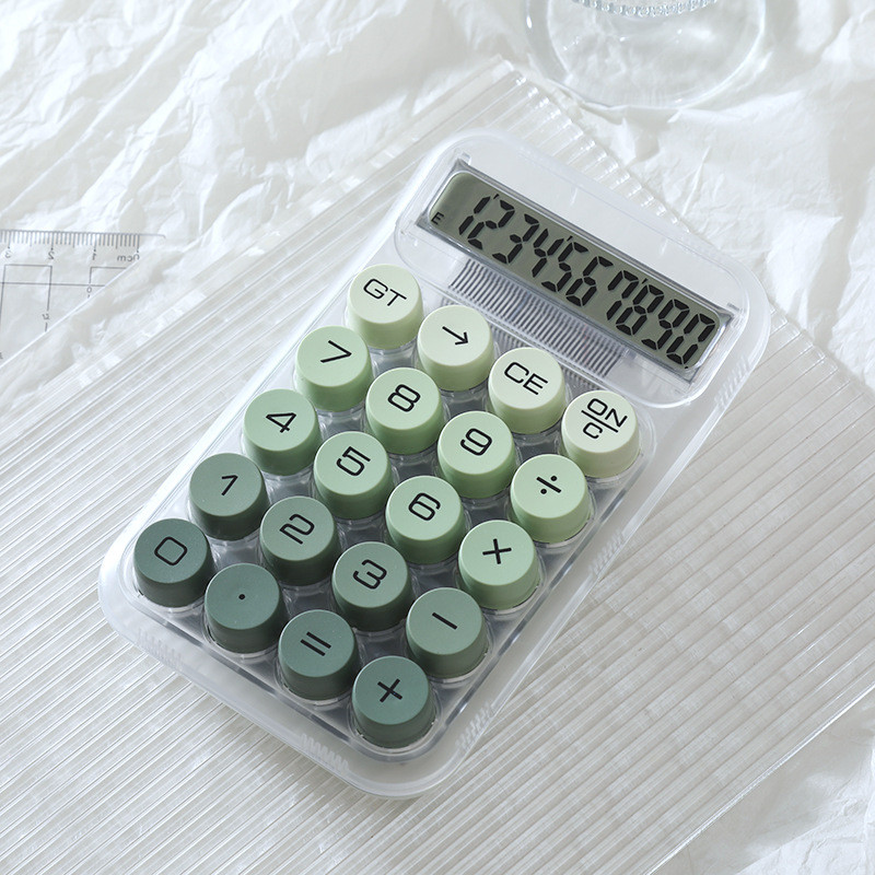 

Transparent Graent Large Button Calculator, Large Screen Electronic 10 git, Suitable for Student Business Use