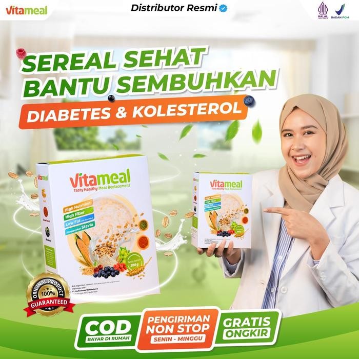 

PROMO! VITAMEAL - Sereal Multigrain Rendah Gula Bantu Masalah Diabtes Menstabilkan Guldar Cereal Oat Sarapan Sehat Original 200 gr - Paket 1 Box