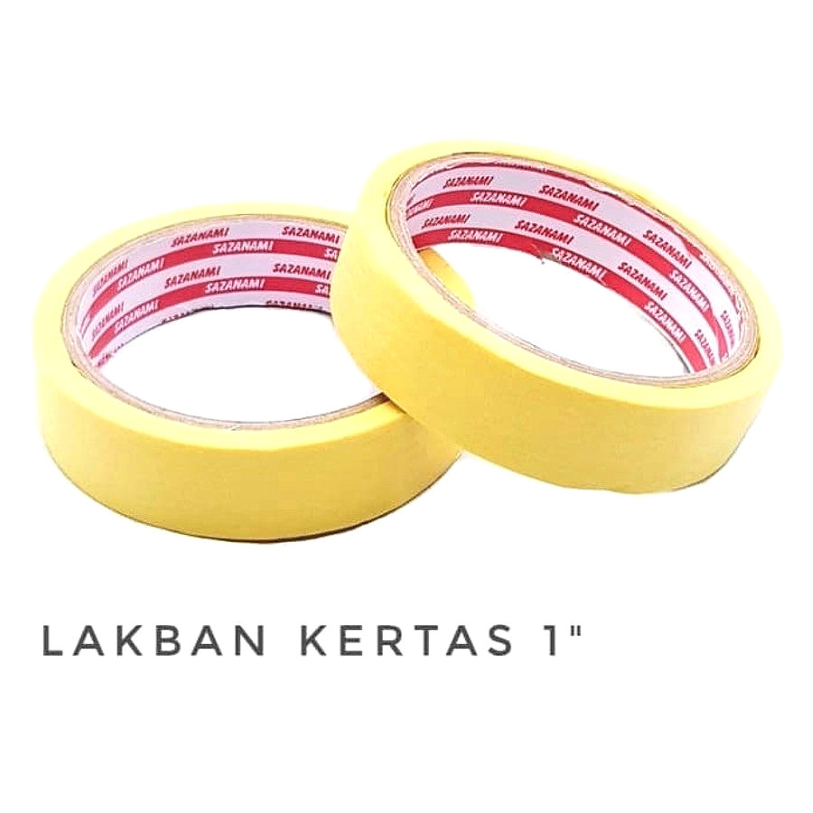 

Masking Tape Lakban Kertas 1in 1 Inch 24mm Isolasi Kertas Kuning Murah