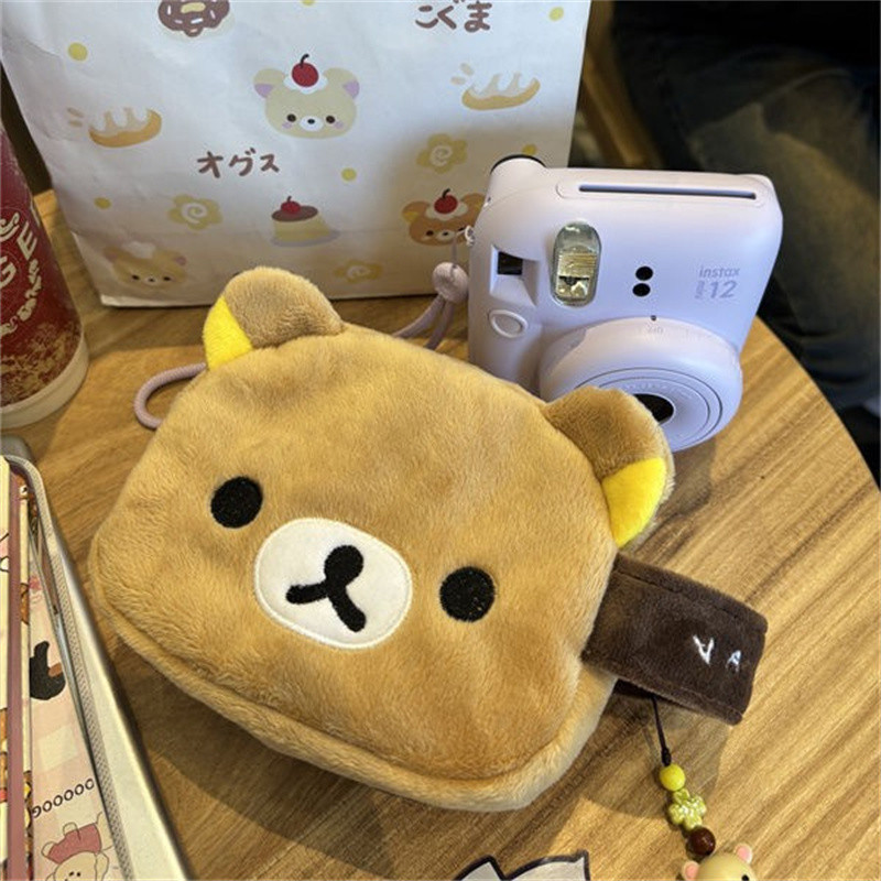 

Kawaii Rilakkuma Pencil Bag Makeup Organizer Storage Bag Cartoon Bear Plush Multi Case Kawaii Cosmetic Bags Vanity Beauty Case