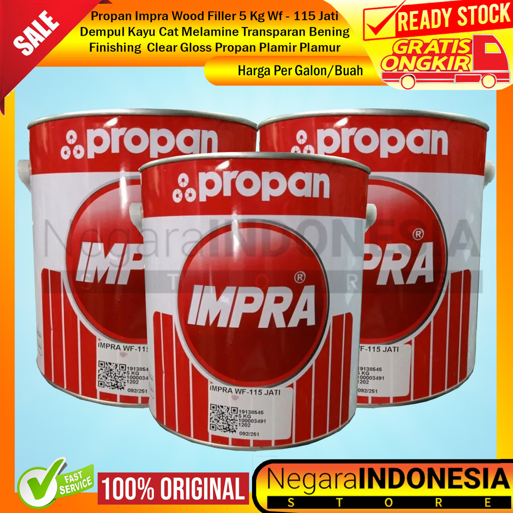 Propan Impra Wood Filler 5 Kg Wf - 115 Jati Dempul Kayu Cat Melamine Transparan Bening Finishing Cle