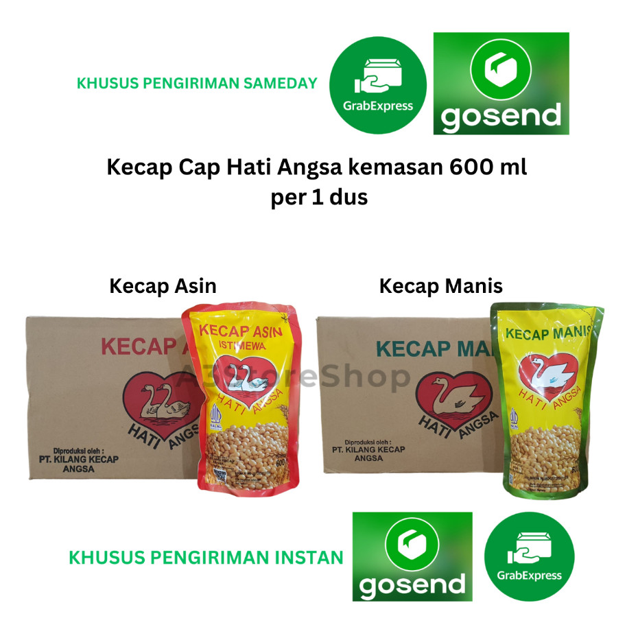 

SALE KHUSUS INSTAN - Kecap Hati Angsa Asin dan Manis 600 ml per 1 dus (12 PCS)